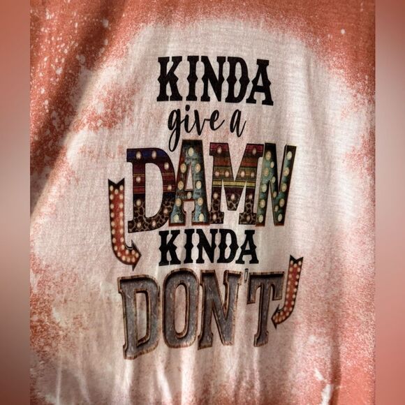 Rust Graphic T-Shirt KINDA GIVE A DAMN KINDA DONT - Picture 1 of 4